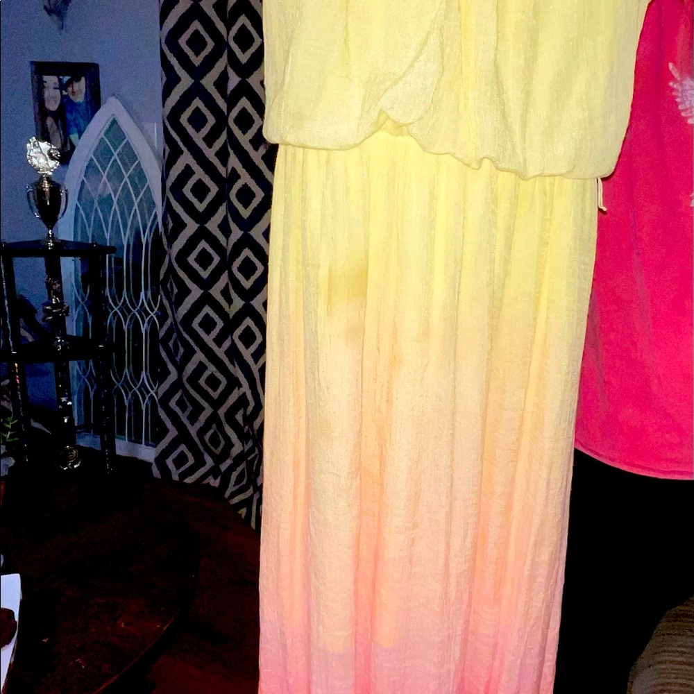 Yellow to red sunset dress maurices